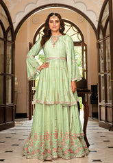 Super Looking Salwar Suit in Green Colour